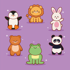 kawaii animals six characters