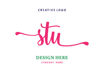 Fototapeta na wymiar STU lettering logo is simple, easy to understand and authoritative