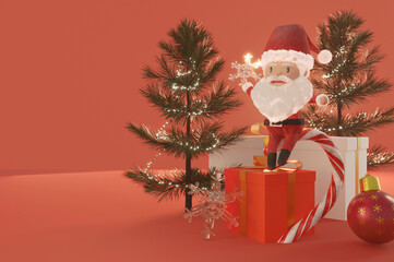 Christmas Sale Promotion Template . Concept shopping online . COPY SPACE for logo and text