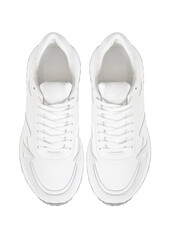 New white sneakers. View from above