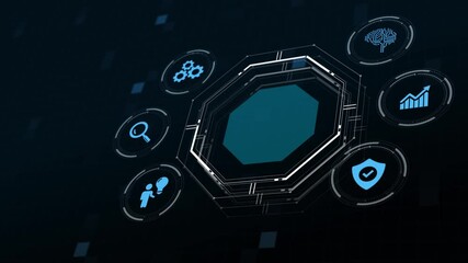 The concept of business, technology, the Internet and the network. virtual screen of the future and sees the inscription: Business transformation  