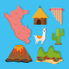seven peru country icons