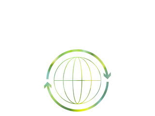 サステイナブルマークのシンプルなアイコンシルエットを描いたイラストレーション