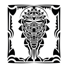 Polynesian tattoo styled masks. Vector illustration.