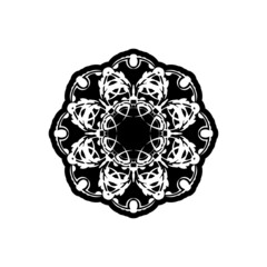 decorative border round frame, black and white circle ornament template art decor, circular ornamental baroque for design ceramic, card, invitation, wedding, plate, banner, greeting, lace, vector