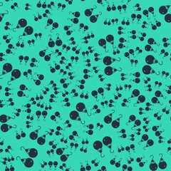 Black Earrings icon isolated seamless pattern on green background. Jewelry accessories. Vector
