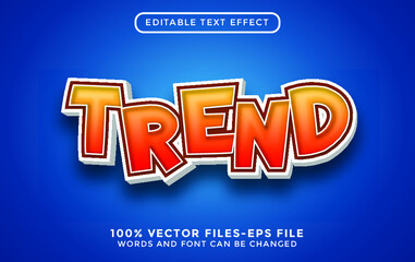 trens text. editable text effect premium vector