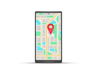 smartphone with map