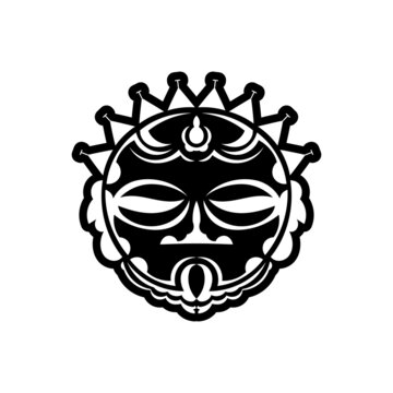 Maori traditional mask. Polynesian tattoo styled mask. Vector illustration.