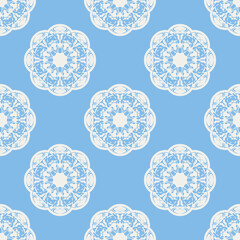 Quatrefoil geometric seamless pattern, background, vector illustration in mint blue, soft turquoise color and white.