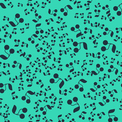Black Fresh summer berries icon isolated seamless pattern on green background. Berry fruit. Vector