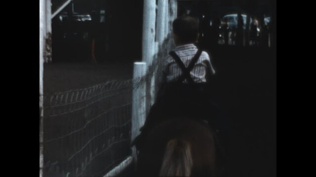 Pony Ride 1951 - A young boy rides a pony.  