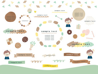 水彩風のホワイトデーの見出しセット