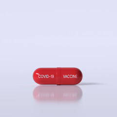 3d render vaccination, covid-19 pills vaccine.