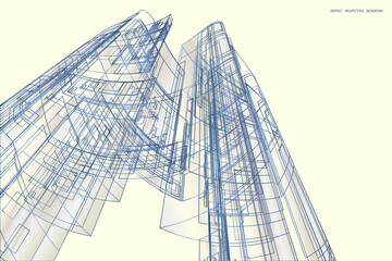 architectural abstract pattern of rectangles and lines. soft yellow background