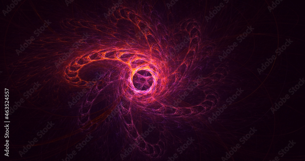 Poster 3d rendering abstract colorful fractal light background