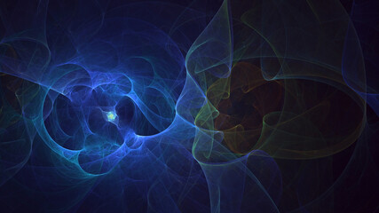 3D rendering abstract colorful fractal light background