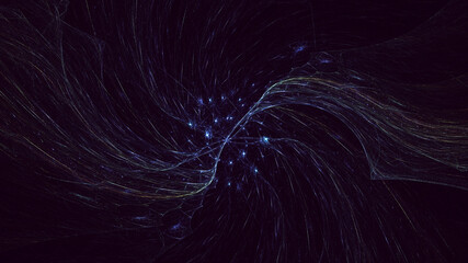 3D rendering abstract colorful fractal light background