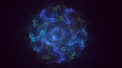 3D rendering abstract colorful fractal light background