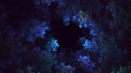 3D rendering abstract multicolor fractal light background