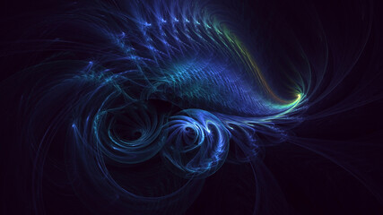 3D rendering abstract colorful fractal light background