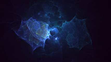 3D rendering abstract multicolor fractal light background