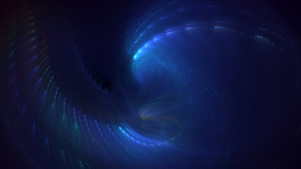 3D rendering abstract multicolor fractal light background