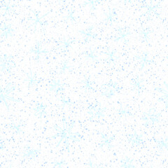 Hand Drawn Snowflakes Christmas Seamless Pattern. Subtle Flying Snow Flakes on chalk snowflakes Background. Alive chalk handdrawn snow overlay. Beauteous holiday season decoration.