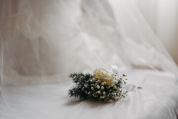 close up of a flower wedding bouquet 