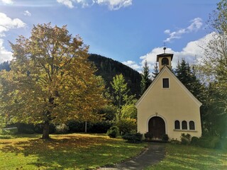 church in autumn