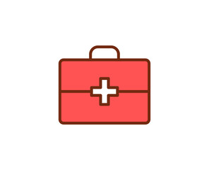 First aid kit flat icon. Thin line signs for design logo, visit card, etc. Single high-quality outline symbol for web design or mobile app. Medical outline pictogram.