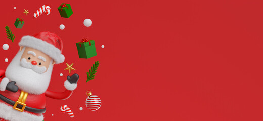 santa claus with decoration with merry christmas concept for your product display