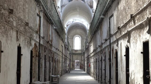 Cell block with vaulted ceiling in Eastern State Penitentiary.