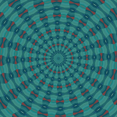 Green pink mandala, abstract background with circles