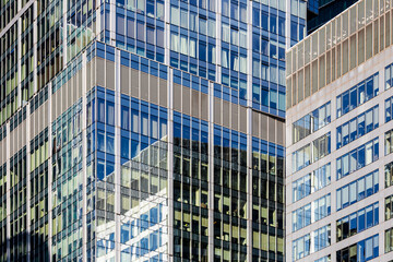 Modern office buildings in the financial district. International Business Center at daytime. Architecture details Modern Building Glass facade