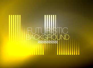Bright neon color techno abstract background, shiny glowing neon lines in the dark background