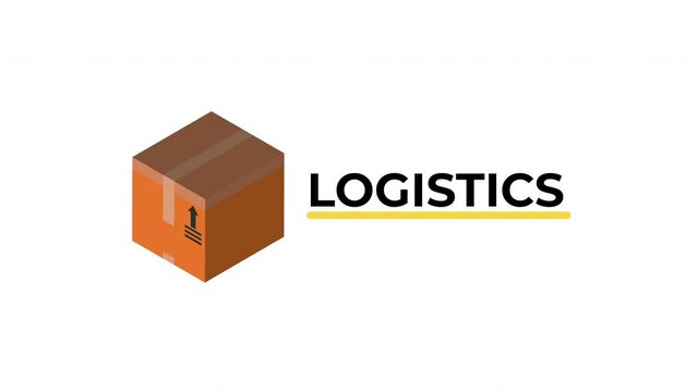 logistic lettering and box animation