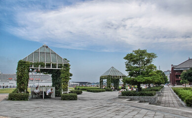 Garden and summer vegetation in Tokyo, Japan