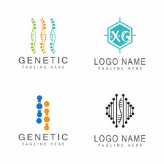 DNA gene Logo Template vector symbol illustration