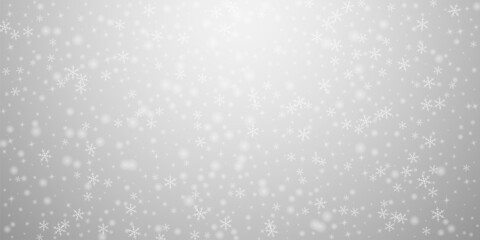 Sparse glowing snow Christmas background. Subtle f