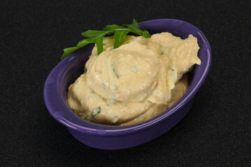 Hummus snack with olive oil