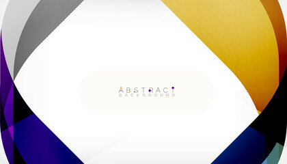 Fototapeta premium Abstract square shape with overlapping waves, minimal geometric background. Vector Illustration For Wallpaper, Banner, Background, Landing Page