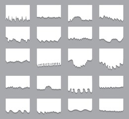 Obraz premium Set of ripped and torn blank paper background. Vector