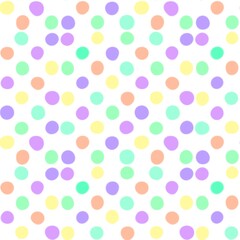 手書き風　ランダムドット　カラフル①