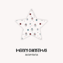 Concept of Christmas greeting card with star. Vector