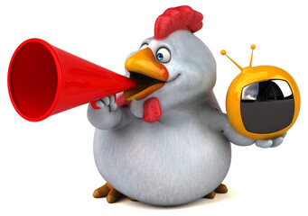 Fun chicken - 3D Illustration