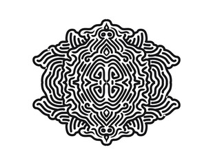 Floral Motif Monolines Black Abstract Vector Decoration