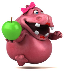 Pink Hippo - 3D Illustration