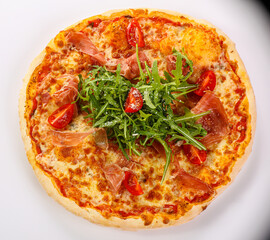 Pizza with parma and rucola