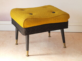 mustard yellow retro chair stool  